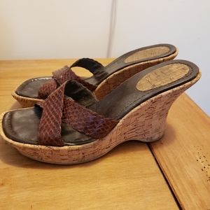 Stuart Weitzman brown 3 3/4" wedges, size 7.5M